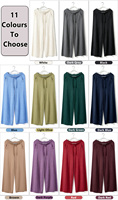 Ensemble 2 pièces pour femmes : Pantalon décontracté en maille anti-plis 12GG (70 % viscose, 30 % nylon) et pull à col rond