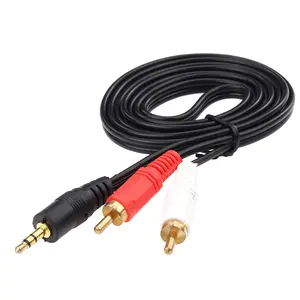 1,5 m 3,5mm macho a 2 RCA macho Cable de audio auxiliar estéreo coaxial para altavoz MP3 portátil TV sonido
