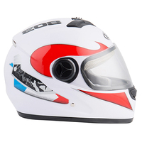 Casque de moto BYB/RNG blanc rouge BY-111, prix d'usine bas, protection personnelle pour moto, casque intégral