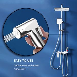 Juego de Grifería de Ducha Moderna de Acero Inoxidable Kahnos, Montado en la Pared, con Patrón de Rociado de Lluvia, Latón Plateado, para Baño - Product Image 5
