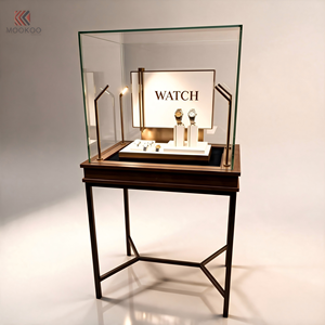 Vitrina <span class=keywords><strong>de</strong></span> Exhibición <span class=keywords><strong>de</strong></span> Relojes <span class=keywords><strong>de</strong></span> Madera <span class=keywords><strong>de</strong></span> Alta Gama, Vitrina <span class=keywords><strong>de</strong></span> Relojes <span class=keywords><strong>de</strong></span> Vidrio con Iluminación para Tiendas Minoristas <span class=keywords><strong>de</strong></span> Lujo - Product Image 1