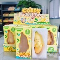 Nouveau jouet anti-stress croustillant à presser, jouet miniature en forme de banane simulée, souple, adhésif et à rebond lent, vente en gros d'usine