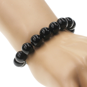 <span class=keywords><strong>Bracciale</strong></span> da uomo in pietra di <span class=keywords><strong>ossidiana</strong></span> con gemme di Reiki da 12mm ST005 - Product Image 6