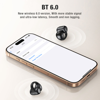 Audífonos Deportivos Inalámbricos V6.0 para Música y Juegos, Cancelación de Ruido ENC, LED, IPX6 Impermeables, Control Táctil, Diseño de Clip para Oreja