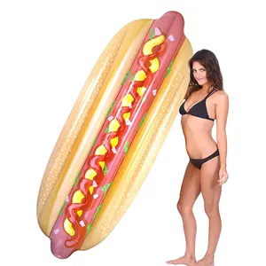 Inflatable Pool Swimming Promotional PVC Inflatable Hot Dog Advertising Pool Float Swimming Lounge Raft