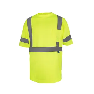 100% Polyester Hi Vis T-Shirt reflektierende Sicherheit Notfall