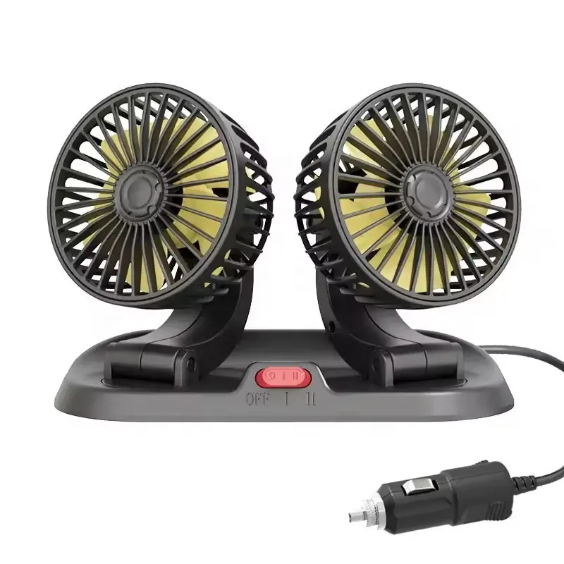 Phổ Xe Quạt Làm Mát 5V/12V/24V Mini Dual Head Cooler Fan Có Thể Điều Chỉnh Tự Động Quạt Điện Cho Phụ Kiện Xe Hơi 2024