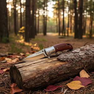 Coltello da Caccia Pieghevole TRUPER di Grado Industriale in Acciaio Inossidabile, Lama 4-1/2", Manico in Legno, Confezione da 3 - Product Image 3