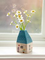 Cottage décoratif Vase à fleurs en céramique unique pour la maison, la cuisine et les bureaux