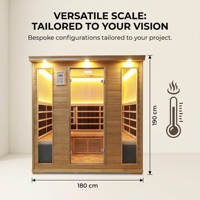 Ploutara 180cm 71in Zen Sanctuary Sauna Électrique Intérieur Préfabriqué pour Entrepreneurs avec Application Intelligente ETL CE FSC Hemlock 185F