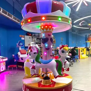 Atraente comercial diversões parque jogos máquina fibra de vidro 3 assentos carrossel crianças passeio à venda