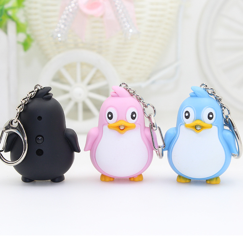 Portachiavi a LED con suono Pinguino - Giocattolo divertente per bambini