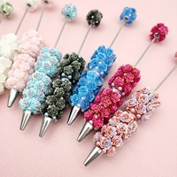 B7033 nouvelle industrie lourde Rose fleur perle dégradé lumineux Fine étincelle conception bricolage à la main stylo perles fournitures en plastique