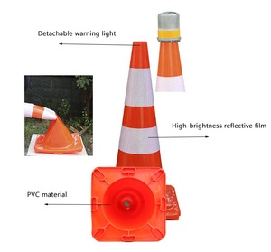 700mm toptan özelleştirilmiş 28 "<span class=keywords><strong>Pvc</strong></span> güvenlik esnek yol trafik konileri yüksek kalite dureable 45cm 50cm <span class=keywords><strong>PVC</strong></span> uzun boylu koni