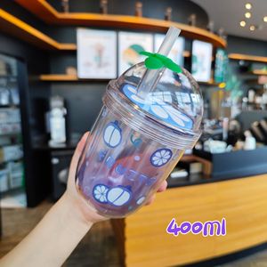 แก้วน้ำเด็กน่ารักสองชั้น ปลอดสาร BPA พร้อมฝาและหลอด ขายส่ง - Product Image 3