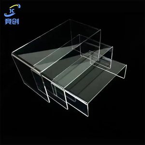 Soporte de exhibición de acrílico Jingchuang, 10x10x5cm, 20x20x10cm, estante transparente escalonado para almacenamiento de figuras y adornos de escritorio - Product Image 2