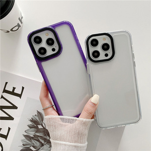 Per <span class=keywords><strong>IPHONE</strong></span> 16 15 14 Pro <span class=keywords><strong>13</strong></span> 11 paraurti colorato antiurto duro acrilico morbido tpu custodie trasparenti per telefono con obiettivo nero della fotocamera - Product Image 6