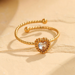 Hot Selling Fashionable and Versatile Stainless Steel Ring Advanced Heartfelt Open <b>Titanium</b> Steel Ring Wholesale - Product Image 6