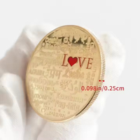 Fournitures de collecte de pièces pour la Saint-Valentin et la fête des mères Pièce plaquée or pour l'amour Cadeaux commémoratifs Femmes et mamans