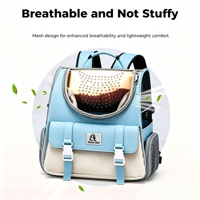 Sac à dos de transport pour chat et petit chien, léger, durable, en PU, avec fermeture éclair carrée, respirant, grand espace, bulle transparente, pliable, 15 lbs