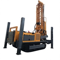 Foreuse rotative sur chenilles pour puits d'eau, profondeur max. 800m, moteur diesel, pompe, garantie 1 an, diamètre de forage 140-400mm