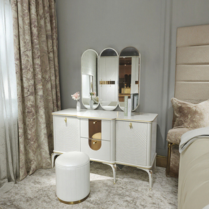 Giá rẻ thiết kế hiện đại bàn trang điểm trang điểm vanities gỗ Home phòng ngủ Set đồ nội thất LED dresser với gương - Product Image 1