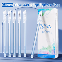 Stylos surligneurs gel blancs haute couvrance avec pointe fine de 0,9 mm pour le dessin, l'aquarelle, les artistes et les étudiants