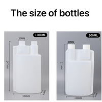 100ml 250ml 500ml 1000ml HDPE bouteille de laboratoire en plastique à Double col distributeur bouteille de dosage à Double chambre pour test