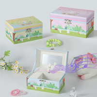 Caja Musical de Papel con Manivela Giratoria, Espejo e Impresión UV, Caja de Regalo Personalizada de Lujo Ecológica para Pascua, Navidad, San Valentín