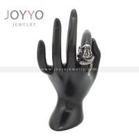 Bague Vintage en argent Thai pour hommes, anneau ouvert du Dragon du zodiaque, personnalité, porte-clés de dominage, en acier inoxydable
