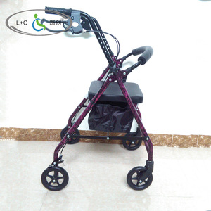 Lc Rollator <b>Walker</b> Aluminum Alloy 4 Wheels With Seat <b>For</b> Elderly And <b>Disabled</b> - Product Image 2