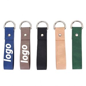 Llavero de Cuero Minimalista y Elegante con Logotipo Promocional, Llavero Metálico con Cuerda para Colgar, para Llaves de Coche, Hogar y Tarjetas de Acceso - Product Image 1
