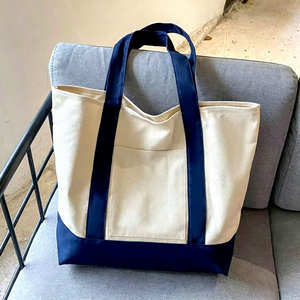 กระเป๋าโท้ทขนาดใหญ่ (51*36*16) สีสันสดใส แบบเปิดด้านบน ทำจากผ้าแคนวาสลายปะติด พร้อมโลโก้ เหมาะสำหรับใส่ขอ<span class=keywords><strong>ง</strong></span>ช้อปปิ้ง โฆษณา การฝึกอบรม และสร้างแบรนด์ - Product Image 1