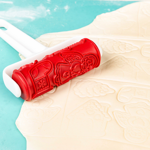 Tùy chỉnh tiện ích nhà bếp <span class=keywords><strong>PP</strong></span> cán <span class=keywords><strong>Pin</strong></span> bánh Pizza Pie bánh bao da giáng sinh dập nổi khuôn mẫu con lăn - Product Image 5