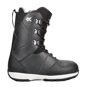 The lace-up snowboard boots and very cheap