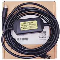 Cable de programación USB a Mini Din de 8 pines para Mitsubishi MELSEC adaptador USB a RS422 para Mitsubishi PLC FX3U FX Series