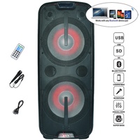 300W Dual 15 "Subwoofer DJ/ PA Sistema Karaoke Sets Altavoces Caja de sonido + Mic, RC, TWS, LED, FM, AUX, RCA, ECHO Bocina Parlant
