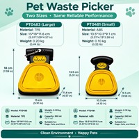 Ramasse-crottes pour animaux de compagnie OEM, en plastique pliable, avec sacs, petite taille, certifications FCC CE, personnalisable, pas de dropshipping