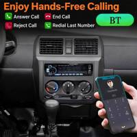 Amplificador Estéreo de Alta Fidelidad, Reproductor MP3 para Auto con Pantalla Grande, Transmisor USB FM BT, Control Remoto, Cable ISO