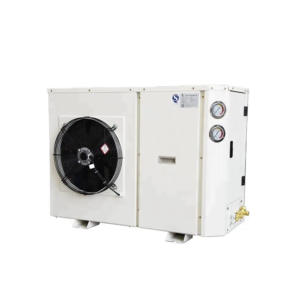 Mini unidade condensadora de refrigeração, com conjunto de rolagem 2hp compressor para armazenamento frio unidade de quarto frio monoblock pequena unidade de refrigeração