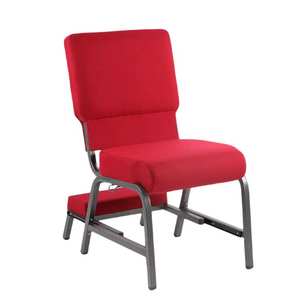 Chaise de prière d'église personnalisée avec cadre en métal rouge et housse en tissu pour genoux, mobilier de théâtre - Product Image 2