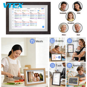 Calendrier familial numérique 15,6 pouces, cadre <span class=keywords><strong>photo</strong></span> en bois, <span class=keywords><strong>application</strong></span> Fotocube, synchronisation cloud WiFi, album, calendrier numérique intelligent, calendrier électronique <span class=keywords><strong>Android</strong></span> - Product Image 6