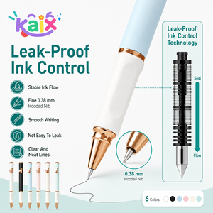 Pluma Estilográfica Retráctil KAIX de Diseño Duradero, Marca Privada, con Punta Cubierta y Antiderrames, para Estudiantes, Venta al por Menor de Artículos de Papelería - Product Image 3