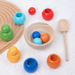 Juego de <span class=keywords><strong>Bolas</strong></span> y Vasos Educativos Montessori de <span class=keywords><strong>Madera</strong></span> en Oferta, con <span class=keywords><strong>Colores</strong></span> Personalizados para Niños de 2 a 14 Años - Product Image 1
