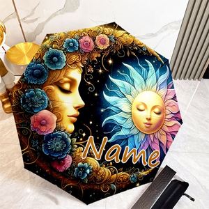 1 Parapluie Pliant Personnalisé Soleil et Lune avec Nom, Sans Minimum de Commande, Cadeau Céleste Personnalisé, Impression UV, Commande Unique, Regenschirm Mit Foto - Product Image 2