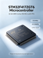Microcontrolador STM32F417ZGT6, MCU ARM Cortex-M4 de 32 bits con FPU, 170 MHz, 213 DMIPS, 1.71 V-3.6 V, LQFP-144