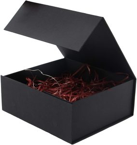 Black color elegant paper cardboard luxury gift magnetic large storage decorative gift boxes for Christmas