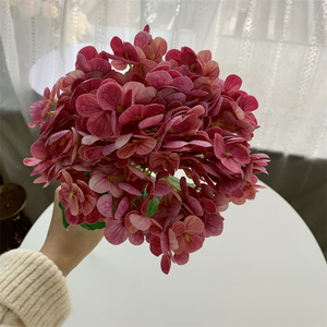人造真触摸花大绣球花人造婚礼丝绸白色粉色绣球花 - Product Image 6
