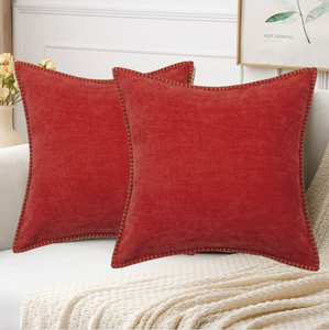 Cojín Decorativo Moderno Minimalista de Chenilla con Textura Texturizada y Bordes Acabados, Apto para Sofás de Sala de Estar, Mesitas de Noche y Dormitorios - Product Image 4