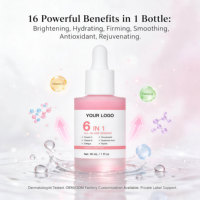 Sérum Visage Anti-Âge et Réparateur 6-en-1 à Marque Blanche : Acide Hyaluronique, Vitamine C, Niacinamide, Peptides, Éclaircissant